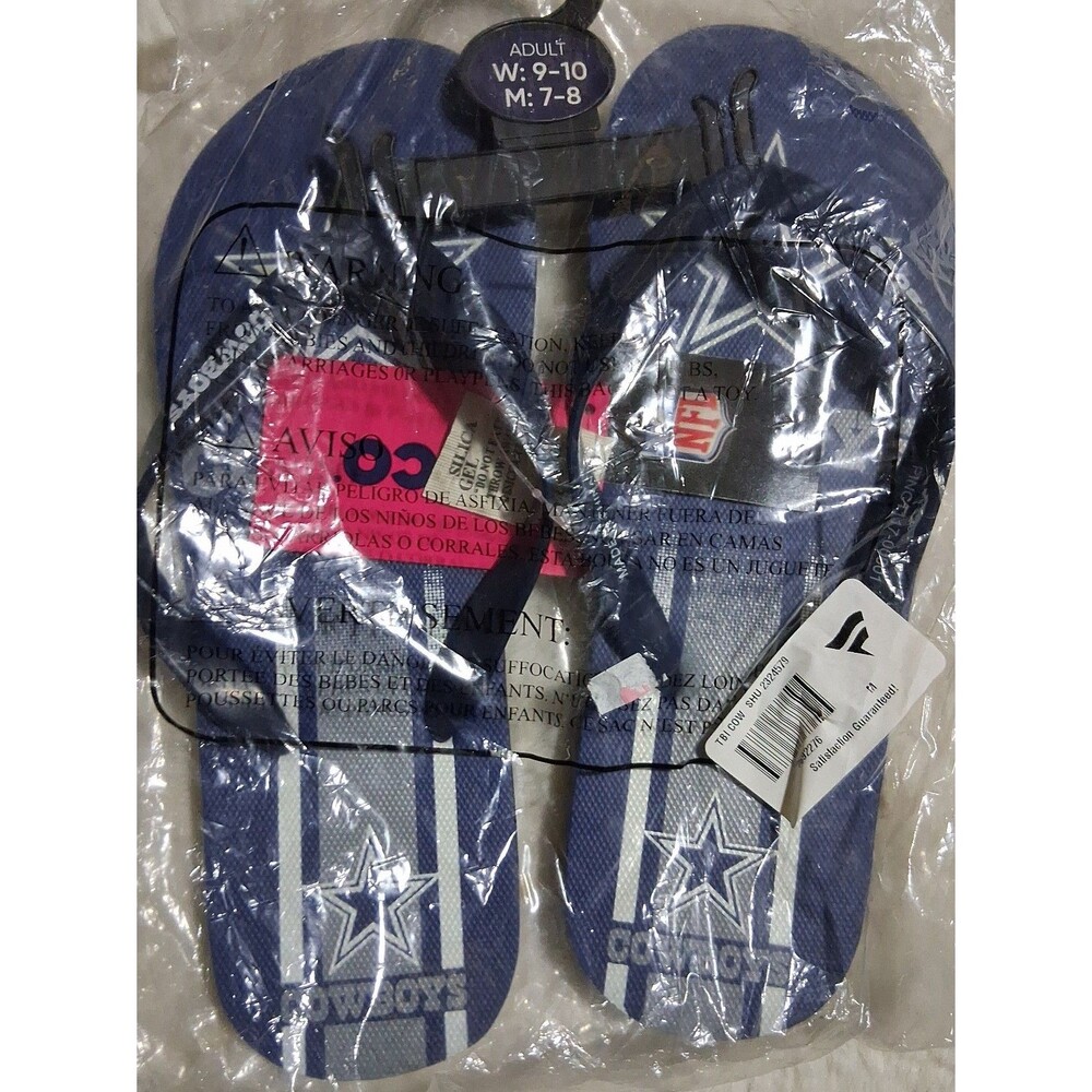 Dallas Cowboys Flip Flops Adult Size W:9-10 M:7-8